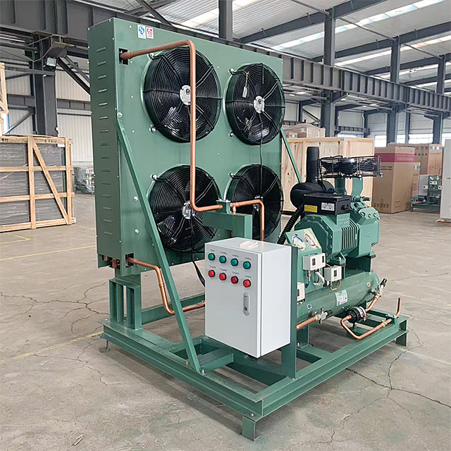 Unidade de condensação de compressor de parafuso semi-hermético fornecida de fábrica para 